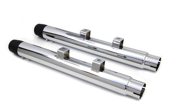 V-Twin - 30-0455 - 2-1/4 inch Diameter Chrome Straight Muffler Set