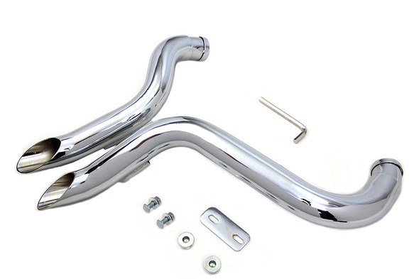 V-Twin - 30-0460 - Wyatt Gatling Down Draft Exhaust Header Set - Fits 1991-2017 Harley-Davidson FXD, 1986-2017 FXST, FLST, 1986-2013 XL (with Forward Controls only.)