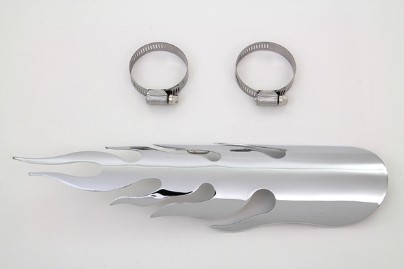 V-Twin - 30-0478 - Chrome Flame Heat Shield