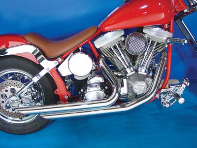 V-Twin - 30-0552 - Wyatt Gatling Exhaust Drag Pipe Set Down Slash Shorty - Fits 1984-2006 Harley-Davidson FXST
