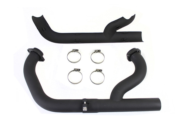 V-Twin - 30-0575 - 2:1 Siamese Exhaust Header Set Black