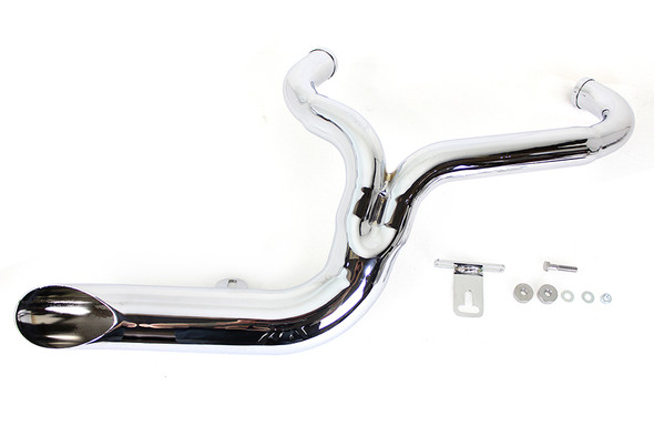 V-Twin - 30-0678 - FXD 2:1 Lake Side Pipe Exhaust Chrome