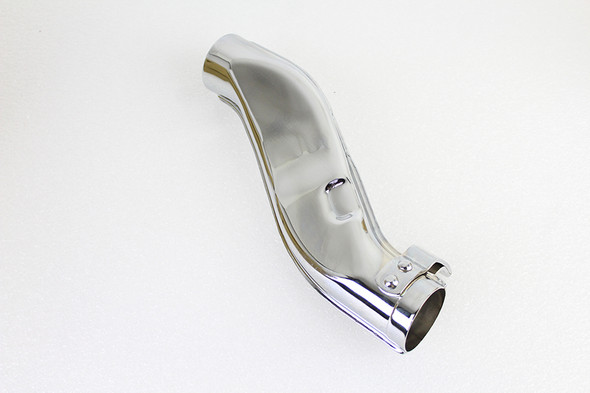 V-Twin - 30-0680 - Flat  inchSquash inch Pipe with Tab Chrome - Fits 1936-1953 Harley-Davidson EL, 1941-1964 FL