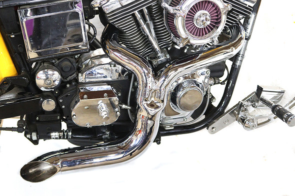 V-Twin - 30-0686 - FXD 2:1 Lake Side Pipe Exhaust Chrome