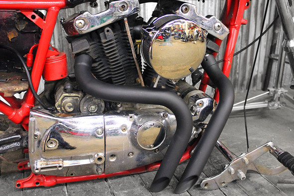 V-Twin - 30-0728 - Ironhead LAF Exhaust Header Set Black