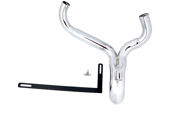 V-Twin - 30-0776 - Wyatt Gatling  inchY inch Exhaust Pipe Header Chrome