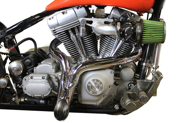 V-Twin - 30-0778 - Wyatt Gatling  inchY inch Exhaust Pipe Header Chrome