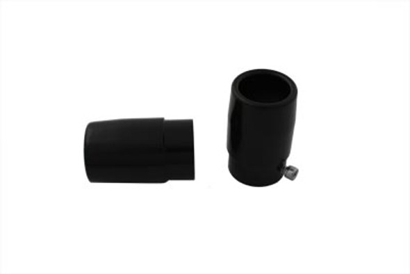 V-Twin - 30-0797 - Gloss Black Tips for Straight Pipe Exhausts