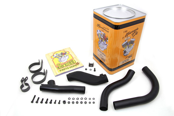 V-Twin - 30-0803 - Black Knucklehead Exhaust Header Kit