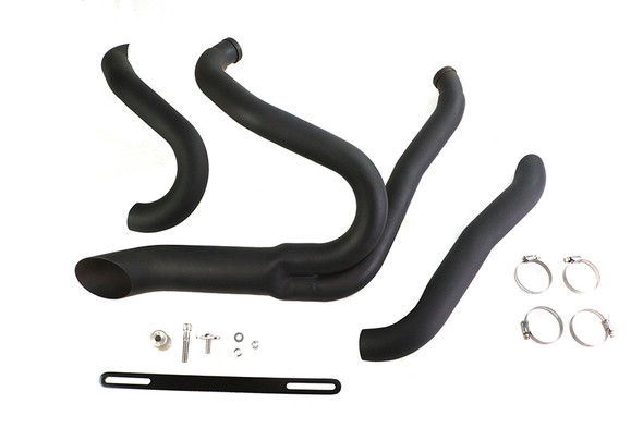 V-Twin - 30-0836 - Black Wyatt Gatling 2 into 1 Exhaust Pipe Header Kit