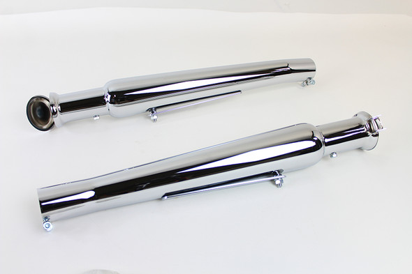 V-Twin - 30-0848 - Chrome Megaphone Upsweep Muffler Set