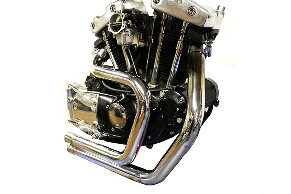 V-Twin - 30-0891 - 2:1 Exhaust Header Set Chrome - Fits 1971-1984 Harley-Davidson XLH (900cc, 100cc), 1971-1984 XLCH (900cc, 100cc), 1971-1984 XL (900cc, 100cc)