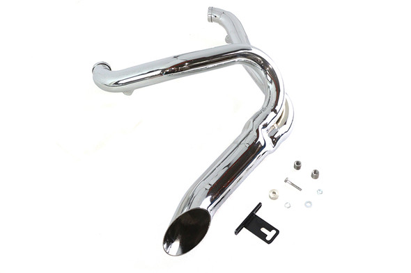 V-Twin - 30-0922 - Chrome Wyatt Gatling 2 into 1 Exhaust Pipe Header Kit