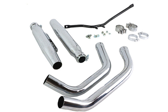 V-Twin - 30-1264 - Tapered Muffler Exhaust Kit Chrome Dual Type - Fits 1959-1978 Harley-Davidson XLCH, 1957-1978 XLH