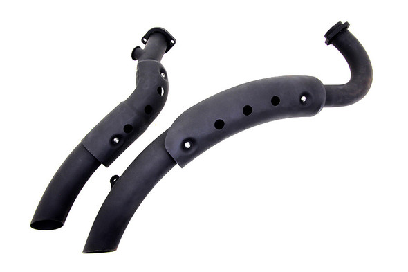V-Twin - 30-1286 - Black Drag Pipe Set With Heat Shields - Fits 2004-2013 Harley-Davidson XL