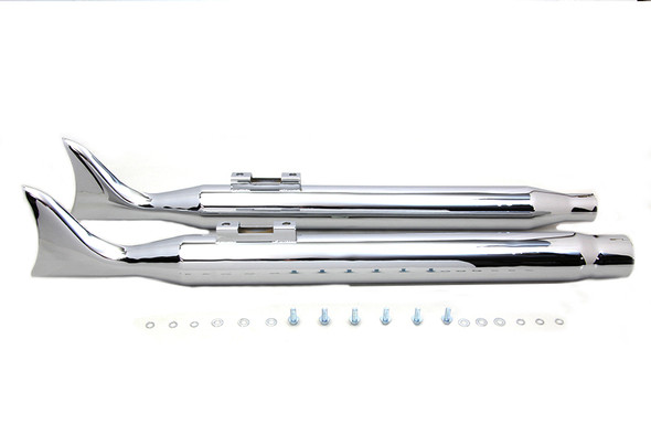 V-Twin - 30-1606 - M8 Chrome Fishtail Muffler Set