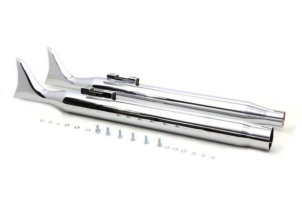 V-Twin - 30-1606 - M8 Chrome Fishtail Muffler Set