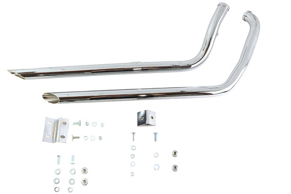 V-Twin - 30-1879 - 40 inch Shotgun Exhaust Drag Pipe Set Slash Cut Style