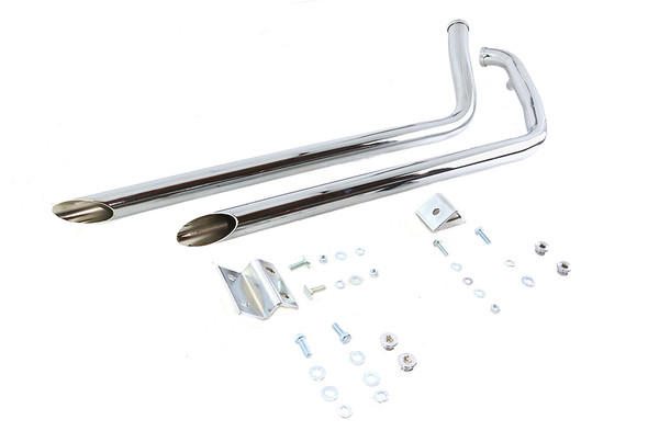 V-Twin - 30-1879 - 40 inch Shotgun Exhaust Drag Pipe Set Slash Cut Style