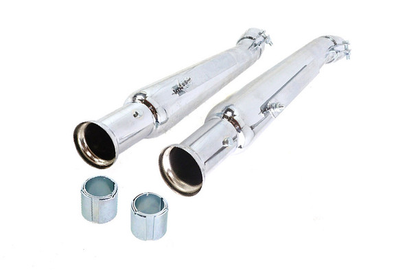 V-Twin - 30-2168 - Chrome 20 inch Megaphone Upsweep Slip On Muffler Set