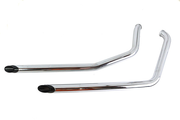 V-Twin - 30-3056 - Exhaust Drag Pipe Set with Short Black Slash Tips