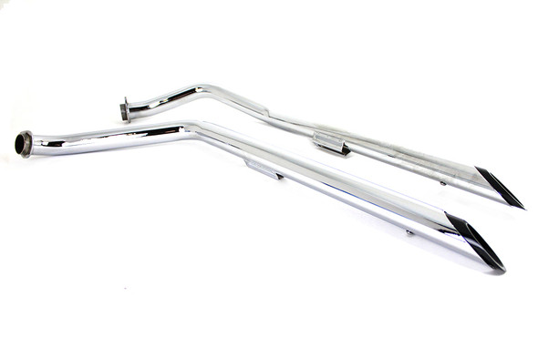 V-Twin - 30-3101 - MCM Exhaust Drag Pipe Set with Black Tips
