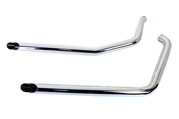 V-Twin - 30-3102 - Exhaust Drag Pipe Set with Short Black Slash Tips - Fits 1986-2006 Harley-Davidson FXST