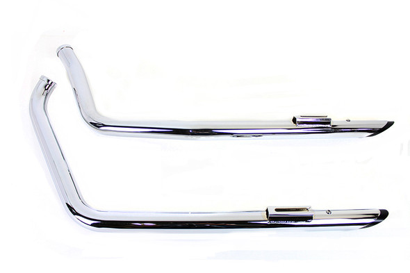 V-Twin - 30-3102 - Exhaust Drag Pipe Set with Short Black Slash Tips - Fits 1986-2006 Harley-Davidson FXST