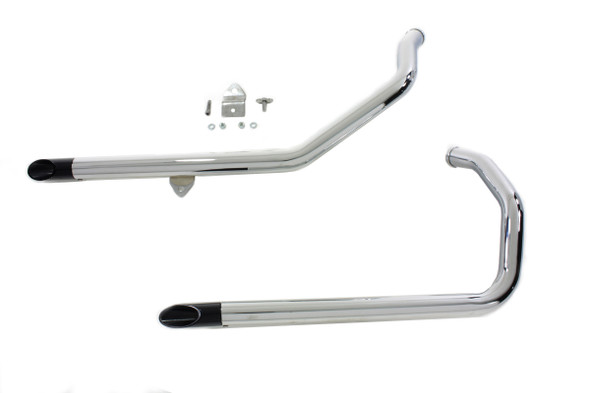 V-Twin - 30-3104 - Wyatt Gatling Exhaust Drag Pipe Set With Black Slash Tips