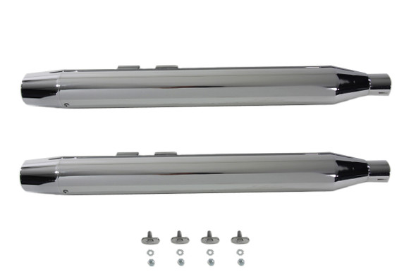 V-Twin - 30-3110 - Muffler Set With Chrome Long Tapered End Tips