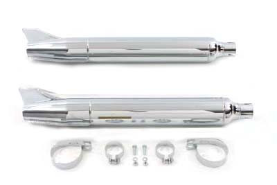 V-Twin - 30-3186 - Replica Fishtail Muffler Set Chrome - Fits 1961-1966 Harley-Davidson FL