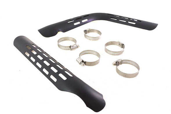V-Twin - 30-3206 - Exhaust Heat Shield Set Perforated Style Black - Fits 1986-1999 Harley-Davidson FXST
