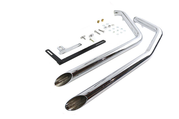 V-Twin - 30-3397 - Exhaust Drag Pipe Set - Fits 2007-2017 Harley-Davidson FXST