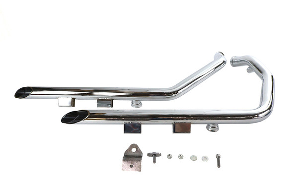 V-Twin - 30-3426 - Wyatt Gatling Exhaust Drag Pipe Set Slash Cut Chrome