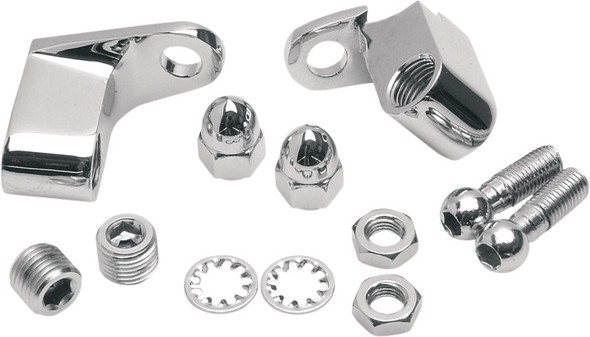 Drag Specialties - Chrome Front Turn Signal Mount Kit - Fits '03 -'17 FXD/Softail; '86 -'03 XL