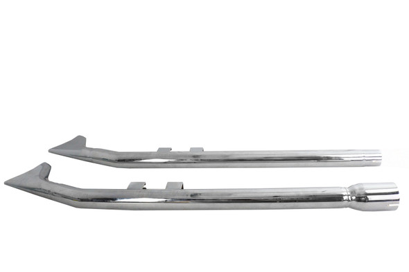 V-Twin - 30-7963 - FLT Upsweep Straight Fishtail Set Chrome