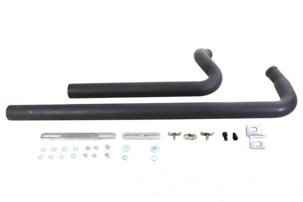 V-Twin - 30-8114 - Exhaust Drag Pipe Set Black Shotgun Style - Fits 1986-2006 Harley-Davidson FXST