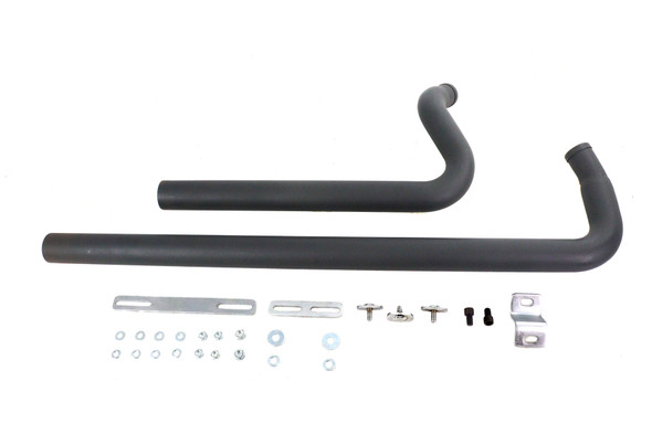 V-Twin - 30-8114 - Exhaust Drag Pipe Set Black Shotgun Style - Fits 1986-2006 Harley-Davidson FXST