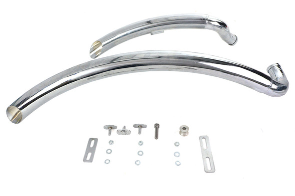 V-Twin - 30-8127 - Wyatt Gatling Street Sweeper Exhaust Pipe Set Chrome