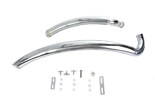 V-Twin - 30-8127 - Wyatt Gatling Street Sweeper Exhaust Pipe Set Chrome