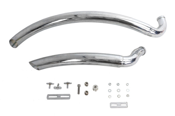 V-Twin - 30-8130 - Wyatt Gatling Street Sweeper Exhaust Pipe Set Chrome