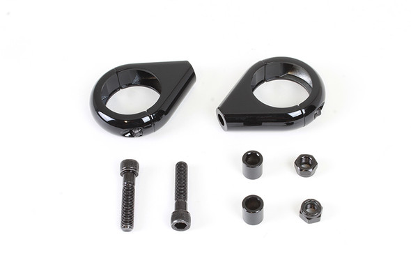 V-Twin - 31-0085 - Black Turn Signal Clamp Kit for 39mm Forks