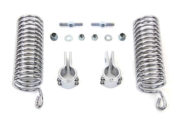 V-Twin - 31-0091 - Chrome 7 inch Seat Spring Kit - Fits 1941-1957 Harley-Davidson FL, 1936-1952 EL