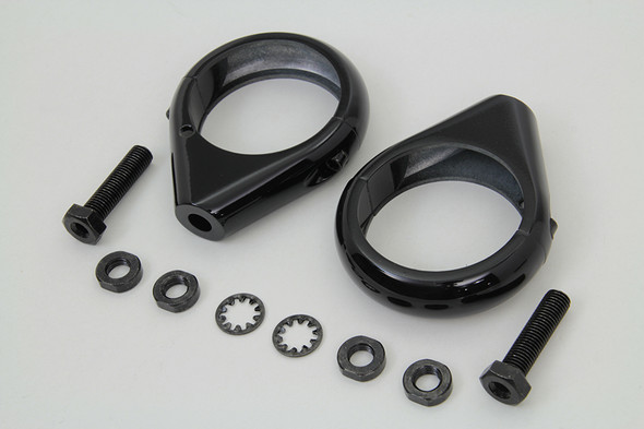 V-Twin - 31-0092 - Black Turn Signal Clamp Kit 49mm Forks