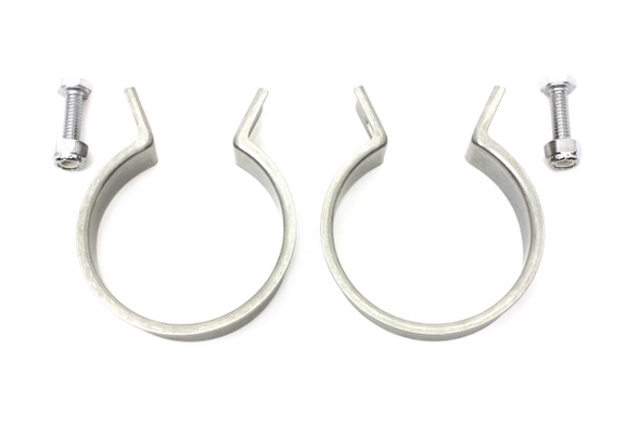V-Twin - 31-0225 - Stainless Steel Exhaust Clamp Set