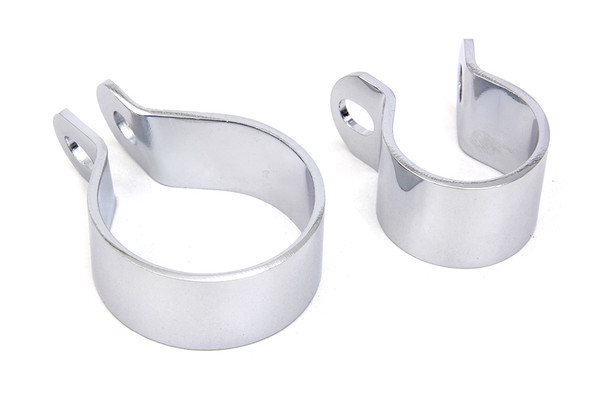 V-Twin - 31-0229 - Front Exhaust Chrome Clamp Set - Fits 1941-1969 Harley-Davidson FL, 1936-1940 EL