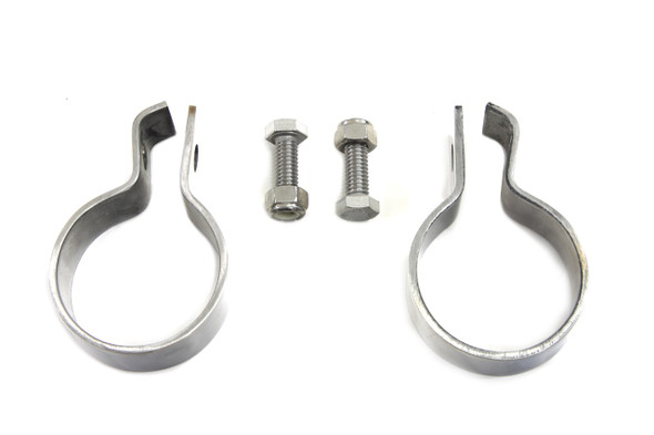 V-Twin - 31-0318 - 1-7/8 inch Muffler End Clamp Set Stainless Steel