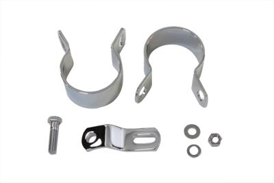 V-Twin - 31-0556 - Exhaust Mount Clamp Kit Chrome - Fits 1982-1994 Harley-Davidson FXR, 1991-1996 FXD