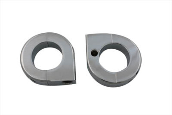 V-Twin - 31-0696 - Chrome Universal Mount Clamp Set 1-1/8 inch