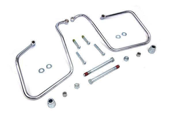 V-Twin - 31-0921 - Chrome Saddlebag Support Set - Fits 2008-2017 Harley-Davidson FXD, FXDWG